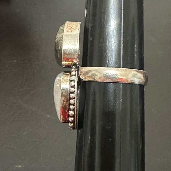 NEW DOUBLE STONE RING - Picture 2 of 3